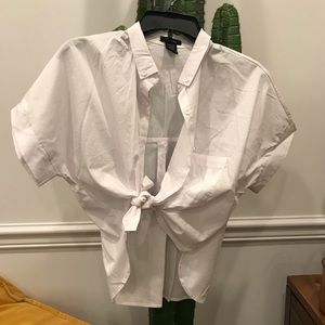 NWOT Cute Crop Top Button Down Blouse Shirt